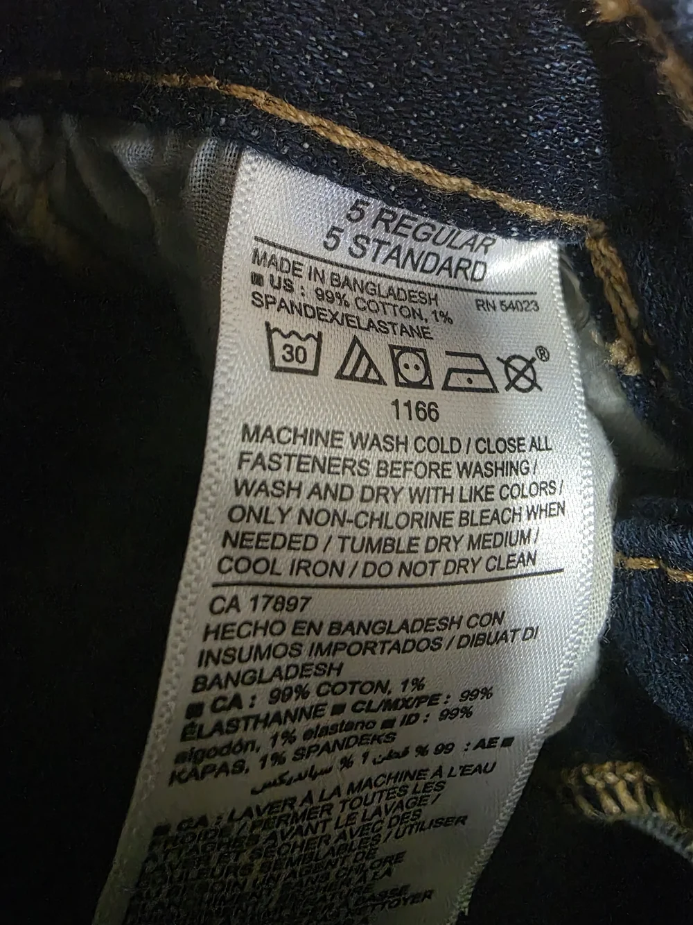 Old Navy Girl's Slim Straight Dark Blue Jeans with Contrast Stitching